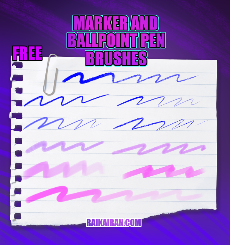 FREE MARKER / BALLPOINT PEN BRUSHES - CSP - SAI2 - PROCREATE ...