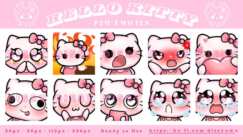 P2U } Hello Kitty Emotes - Dissy's Ko-fi Shop - Ko-fi ❤️ Where