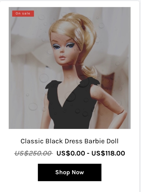 Barbie silkstone black clearance dress