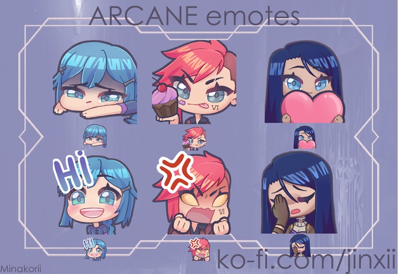 ARCANE emotes (pack of 6 emotes) Minakorii