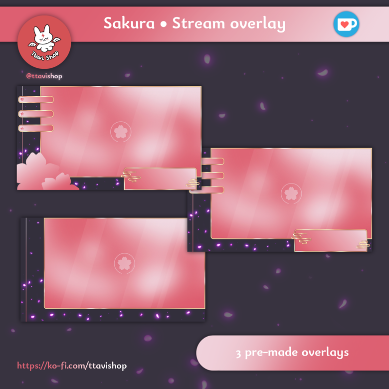 Rose Pink Modular Twitch Overlay - WanderingSoul's Ko-fi Shop - Ko