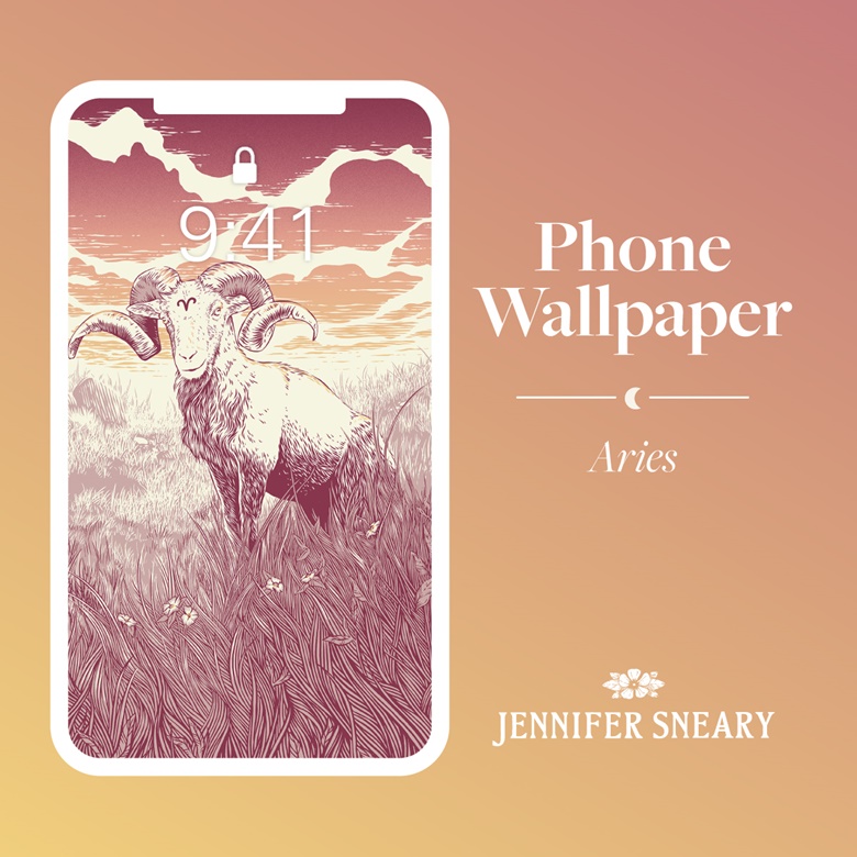 Phone Wallpaper - Aries - Jenn Sneary's Ko-fi Shop - Ko-fi
