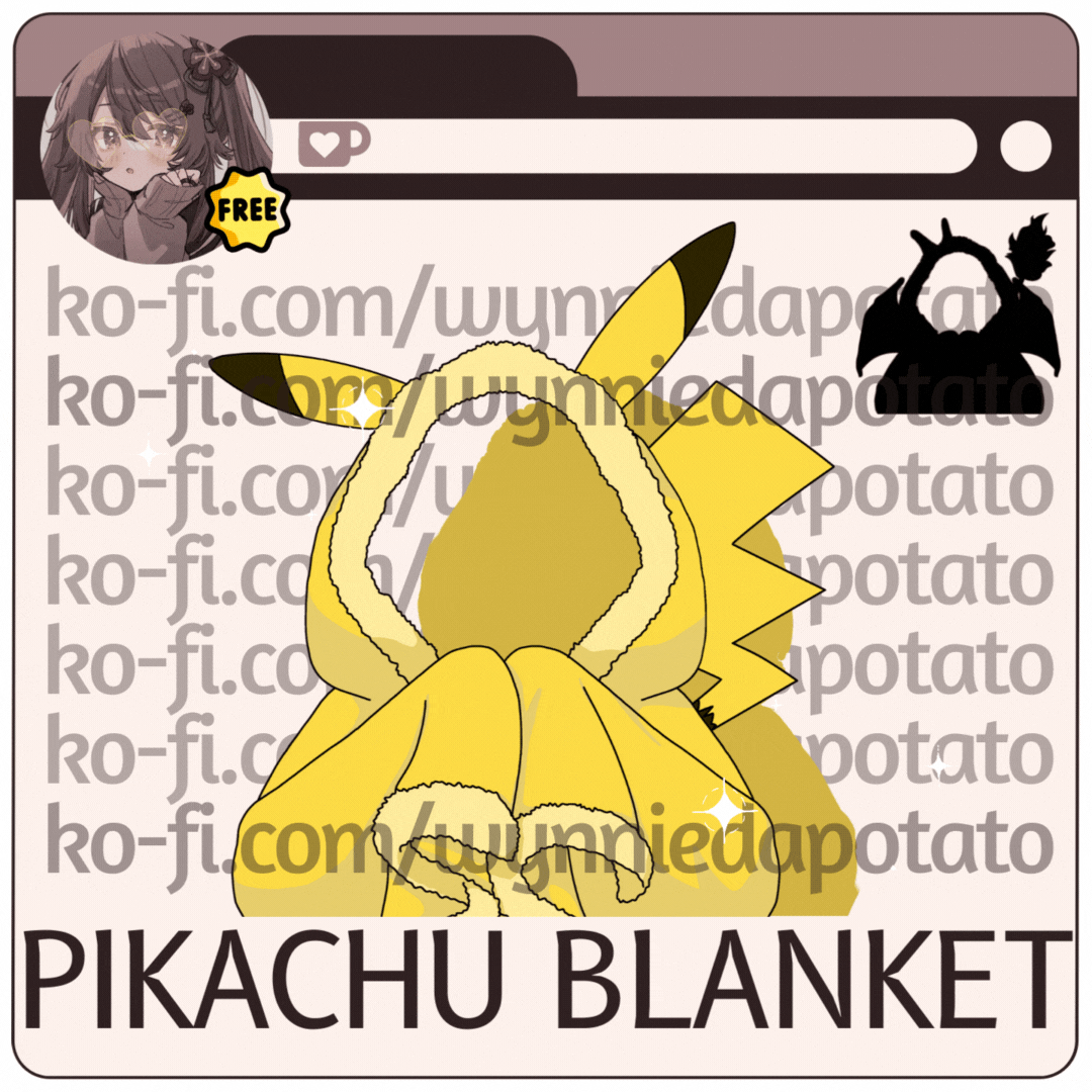 FREE] Pikachu Blanket Asset for Vtubers - wynniedapotato's Ko-fi Shop - Ko-fi  ❤️ Where creators get support from fans through donations, memberships, shop  sales and more! The original 'Buy Me a Coffee