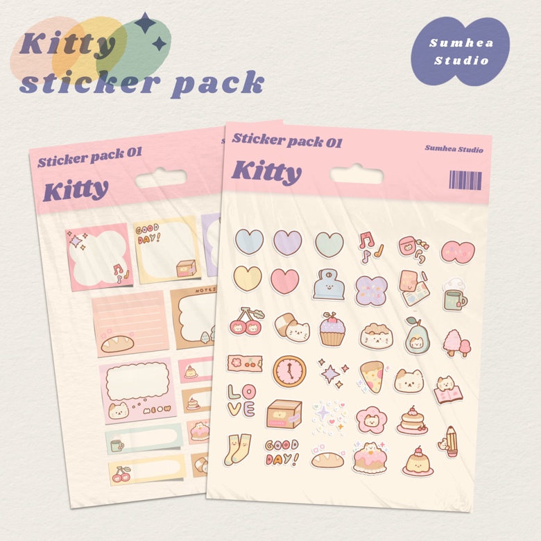 cozy cat sticker pack (vol. 1) - lexiesdesk's Ko-fi Shop - Ko-fi