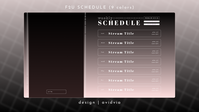 June F2U Schedules via graphic comms open s Ko fi Shop Ko