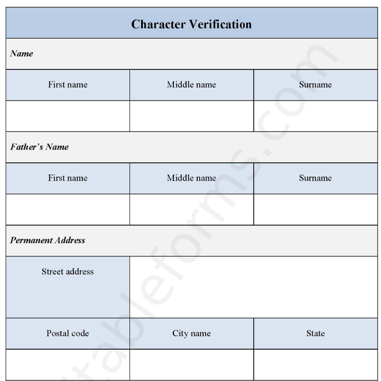 Character Verification Fillable PDF Template - Editable Forms's Ko-fi Shop image.