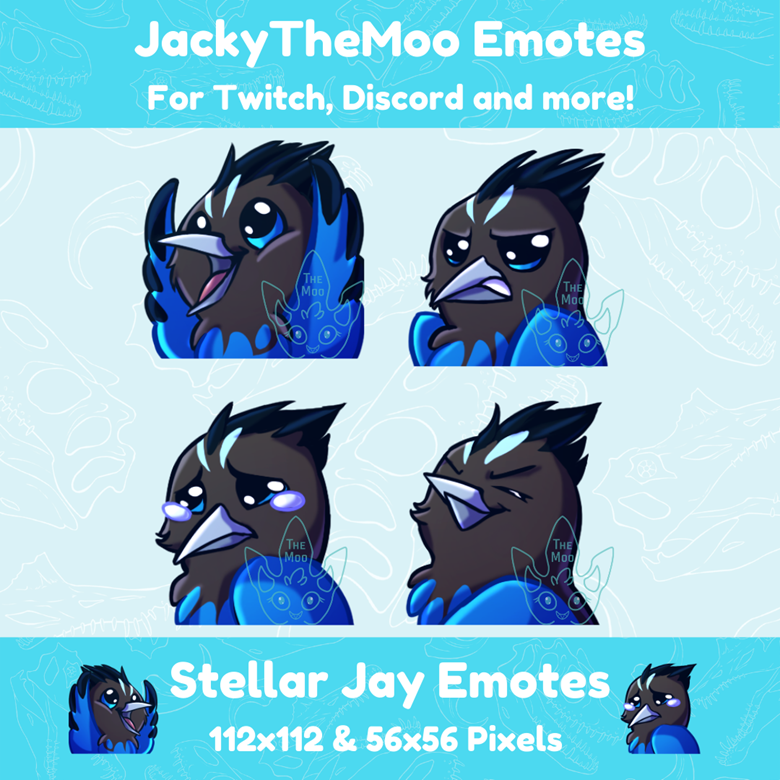 4 Twitch Bird Stellar Jay Corvid Emotes - JackyTheMoo's Ko-fi Shop - Ko-fi  ❤️ Where creators get support from fans through donations, memberships,  shop sales and more! The original 'Buy Me a