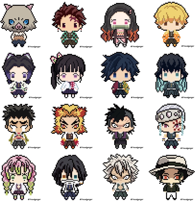 22 Ideas De Pixel Art Kimetsu No Yaiba En 2023 Arte Origami Figuras ...