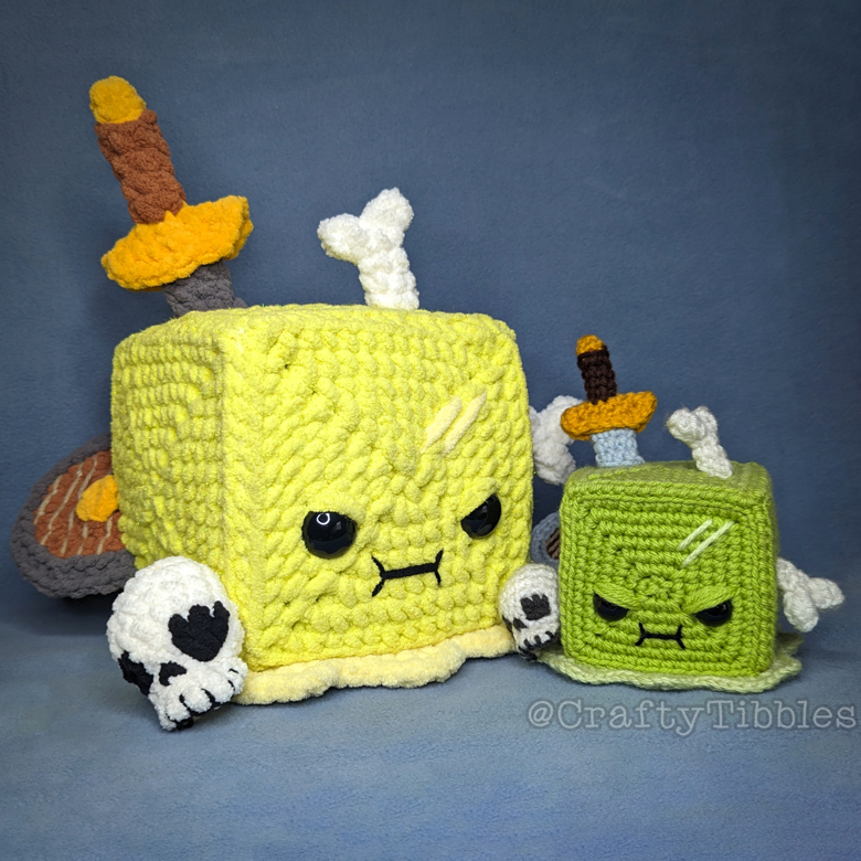 Gelatinous Cube Crochet Amigurumi Pattern - craftytibbles's Ko-fi Shop