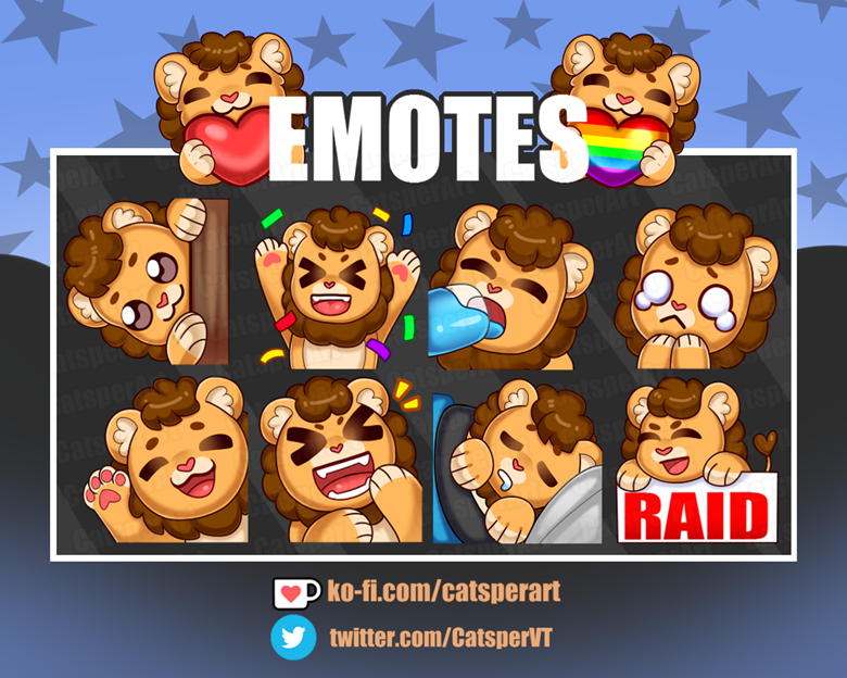 Lion Emote Pack - Catsper_Art's Ko-fi Shop - Ko-fi ️ Where creators get ...