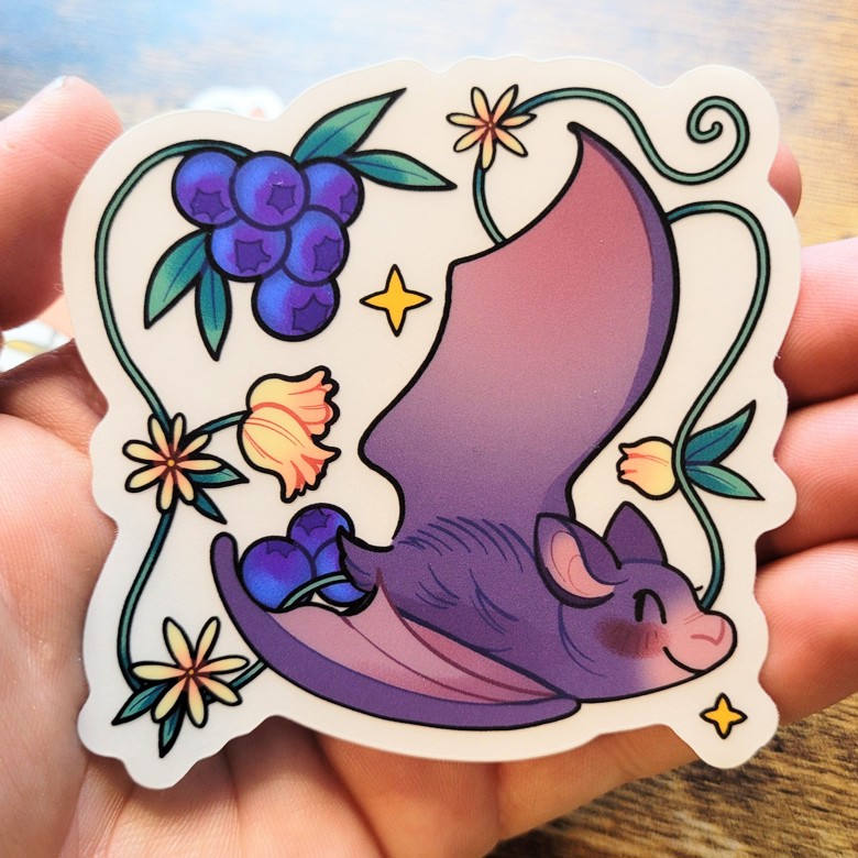 Fruit Bat Frosted Vinyl Stickers - ANDPIERRES (Nicholas King)'s Ko-fi ...