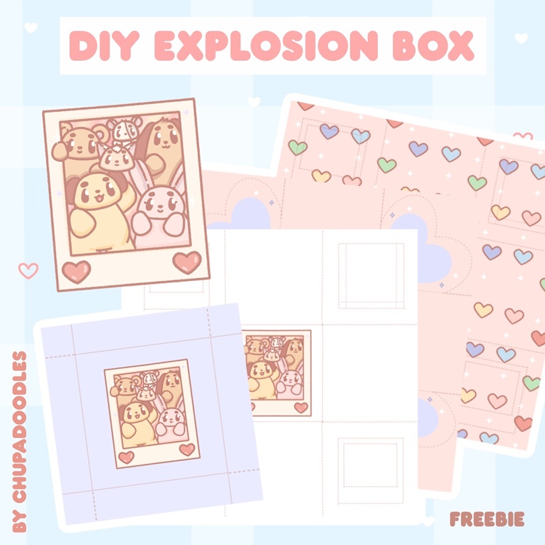 DIY Freebie: Explosion Box Printables - chupadoodles 's Ko-fi Shop - Ko ...