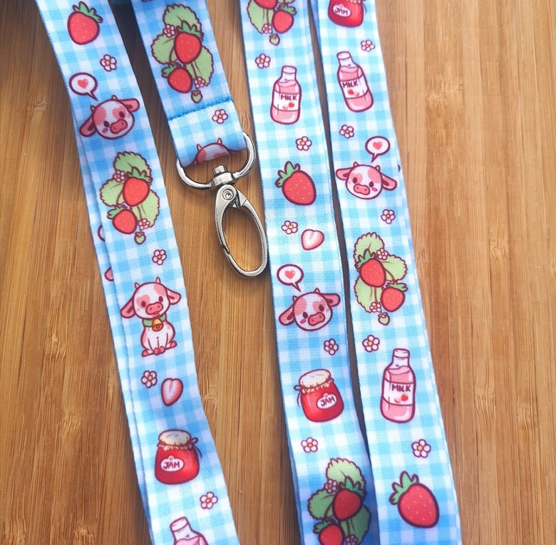 Strawberry Cow Lanyard