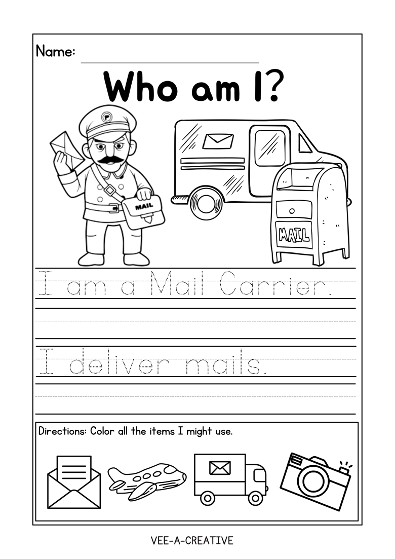 Who Am I? (PROFESSIONS FOR KIDS) PDF - vee-a-creative's Ko-fi Shop - Ko ...