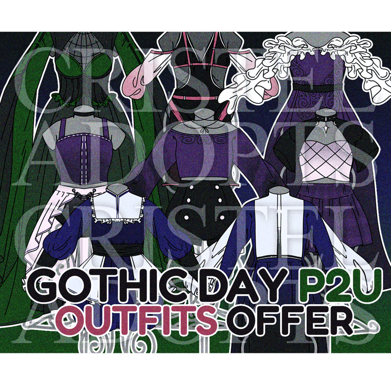 P2U PACK OUTFITS | GOTHIC DAY PACK #3 - Cristel Adopts's Ko-fi Shop ...