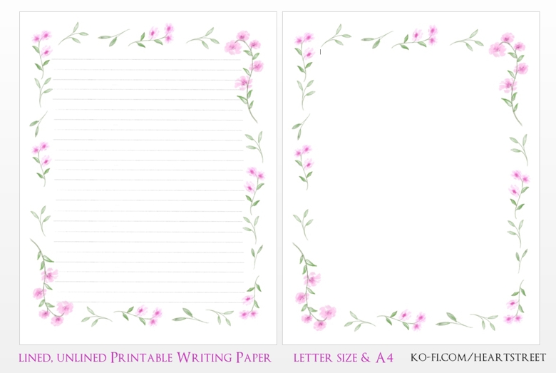 Letter paper A4  Writing paper printable stationery, Free printable  stationery paper, Letter paper