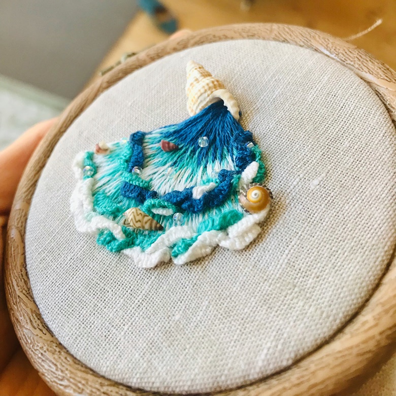 Embroidery Pattern Seashells 