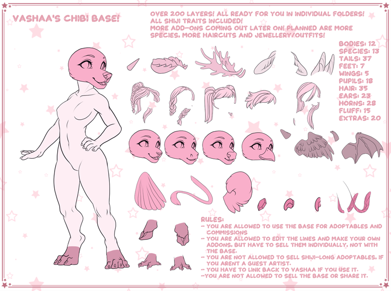 CHIBI BASES limited time for free!! - CLIP STUDIO ASSETS