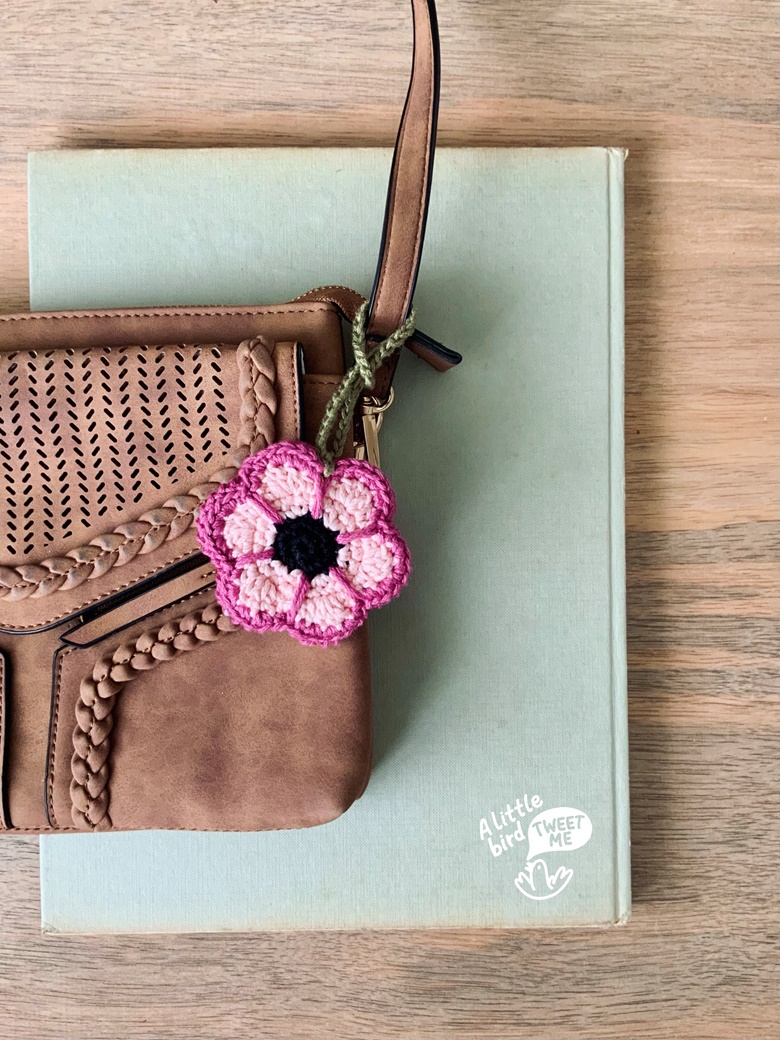 Custom Leather Flower Bag Charms 