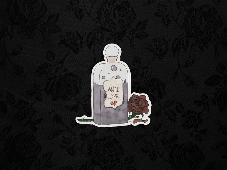 Anti Love Potion Vinyl Sticker - Ravanna Studios's Ko-fi Shop - Ko-fi ️ ...