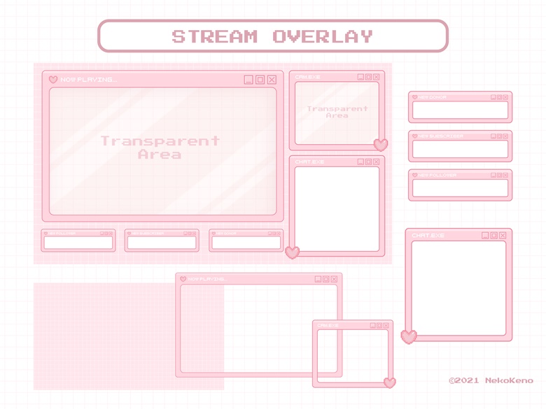 Rose Pink Modular Twitch Overlay - WanderingSoul's Ko-fi Shop - Ko