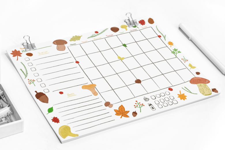 Autumn themed Monthly Planner | Templates | Undated Pages | Printable ...