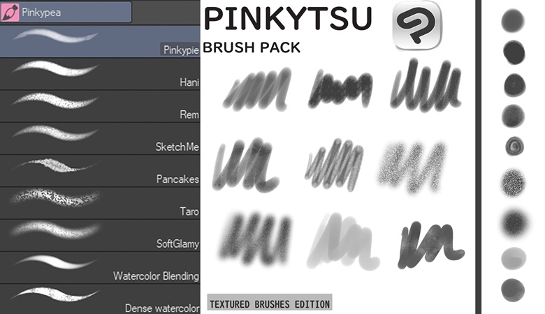 Textured Brush Pack - Pinkytsu's Ko-fi Shop - Ko-fi ️ Where Creators 