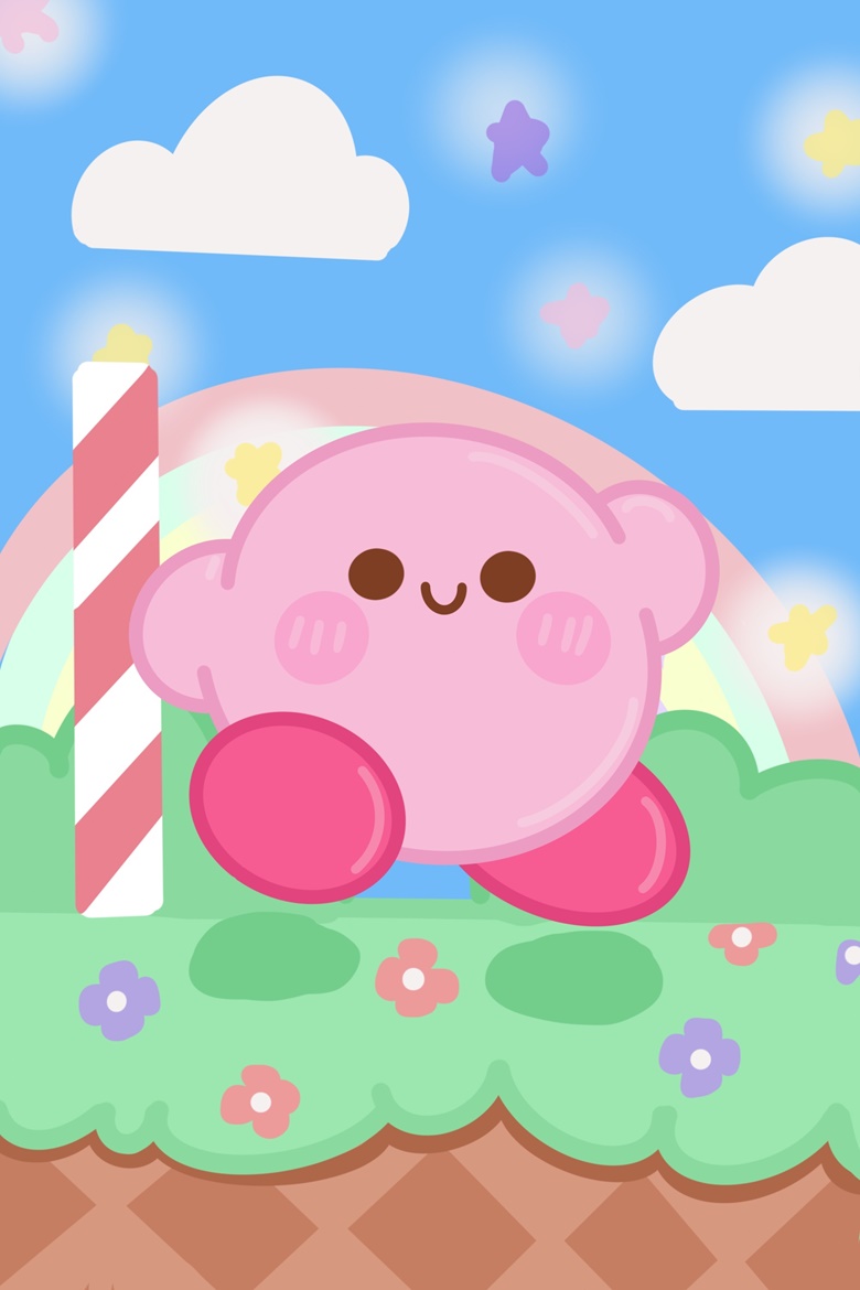 Kirby Static Wallpaper - Lamb Draws's Ko-fi Shop - Ko-fi