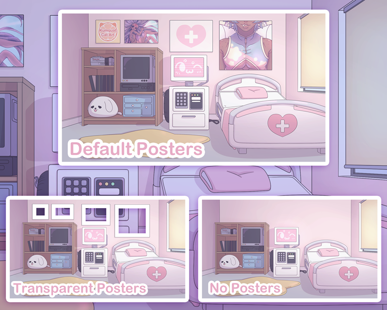 Vtuber Bedroom And Wheelchairs Customizable Posters 6 Different