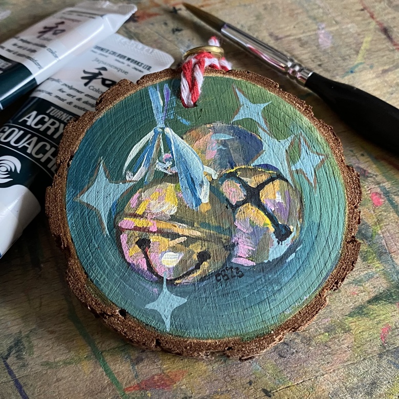 Hand Painted Wood Slice Ornaments 