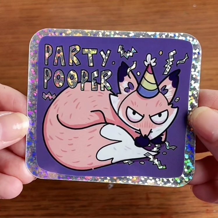 Party Artie 3” glitter sticker - Artful Endeavors's Ko-fi Shop - Ko-fi ...