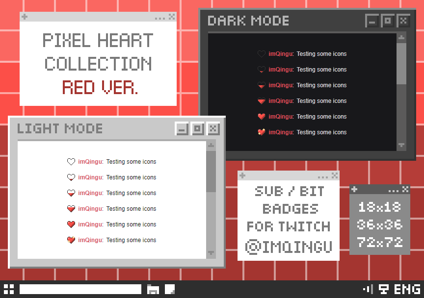 Pixel Heart Twitch Badges - glitchedinorbit's Ko-fi Shop - Ko-fi