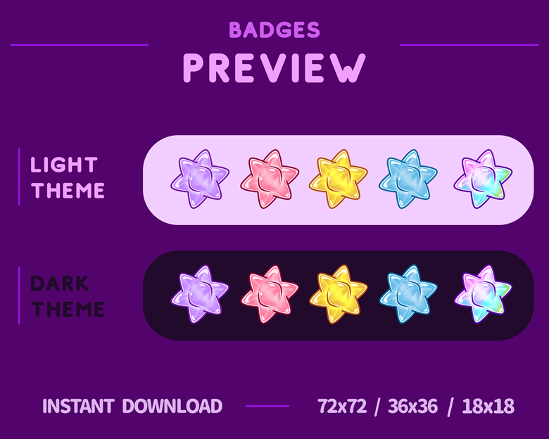 Minimal Twitch Bit Badges - 10 Pack Twitch Bit Badges