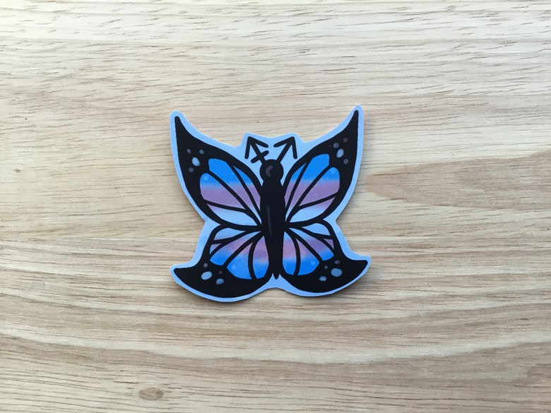 Transgender Butterfly Glossy Sticker - 5.5 x 5.3cm - Charlet_Art's Ko ...