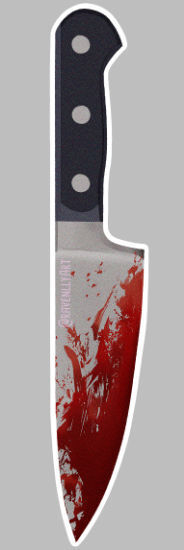 Bloody Kitchen Knife Clear Bookmark True Crime Killer Blood Splatter G –  littleblackbats