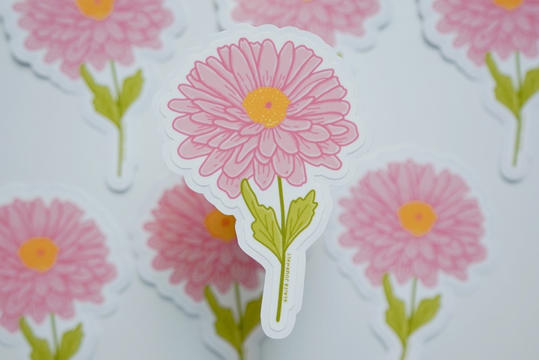 Letter N Sticker, Flower Initial Stickers, Waterproof Stickers for Water  Bottles, Flower Alphabet Vinyl Stickers, Flower Sticker for Tumbler 
