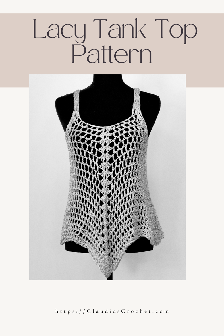 Crochet Lacy Tank Top Pattern - Claudia's Crochet Creations's Ko-fi Shop -  Ko-fi ❤️ Where creators get support from fans through donations,  memberships, shop sales and more! The original 'Buy Me a