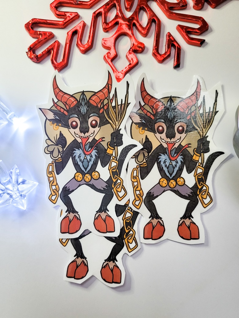 Cute Krampus Christmas Holiday Vinyl Laminated Sticker - TsunTsunFFXIV ...