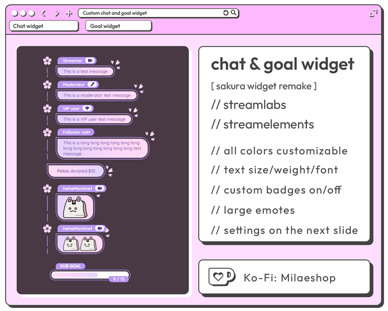 Chat And Goal Widget Milaeshops Ko Fi Shop Ko Fi ️ Where Creators Get Support From Fans