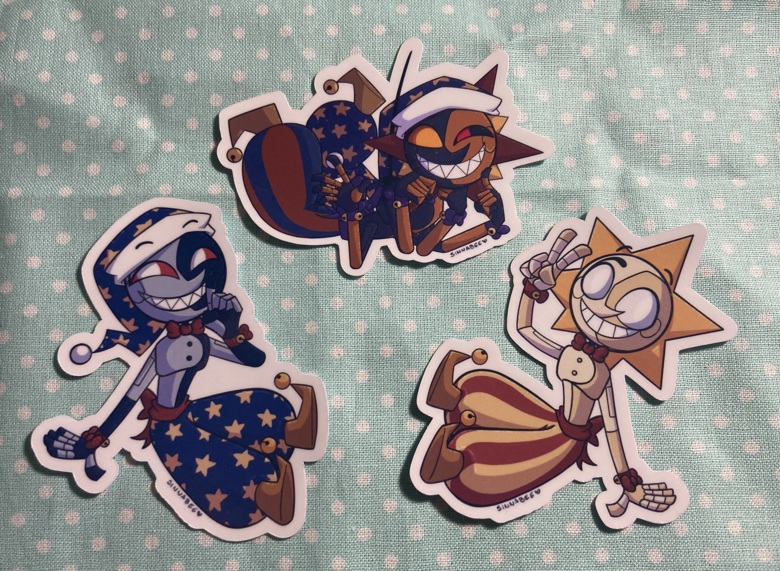 FNAF:SB Sun and Moon Animatronics Chibi Stickers -  Finland