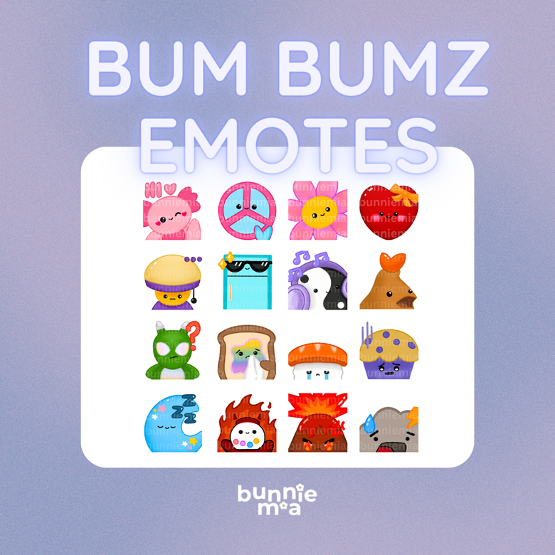 Bum Bumz Emotes Set - Bunniemia's Ko-fi Shop - Ko-fi ️ Where creators