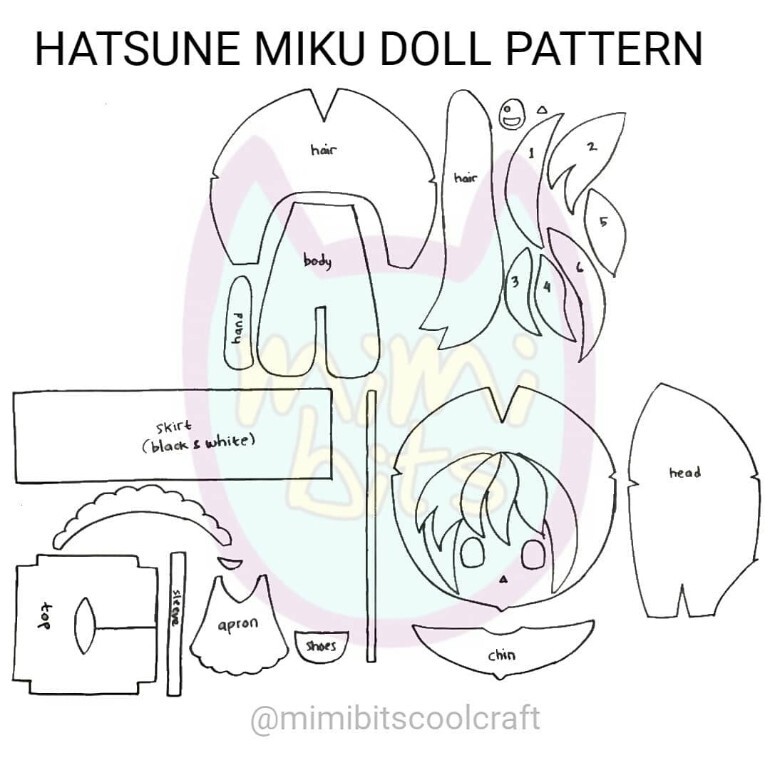 Miku Hatsune Maid Cafe Version - PDF Printable Pattern ...