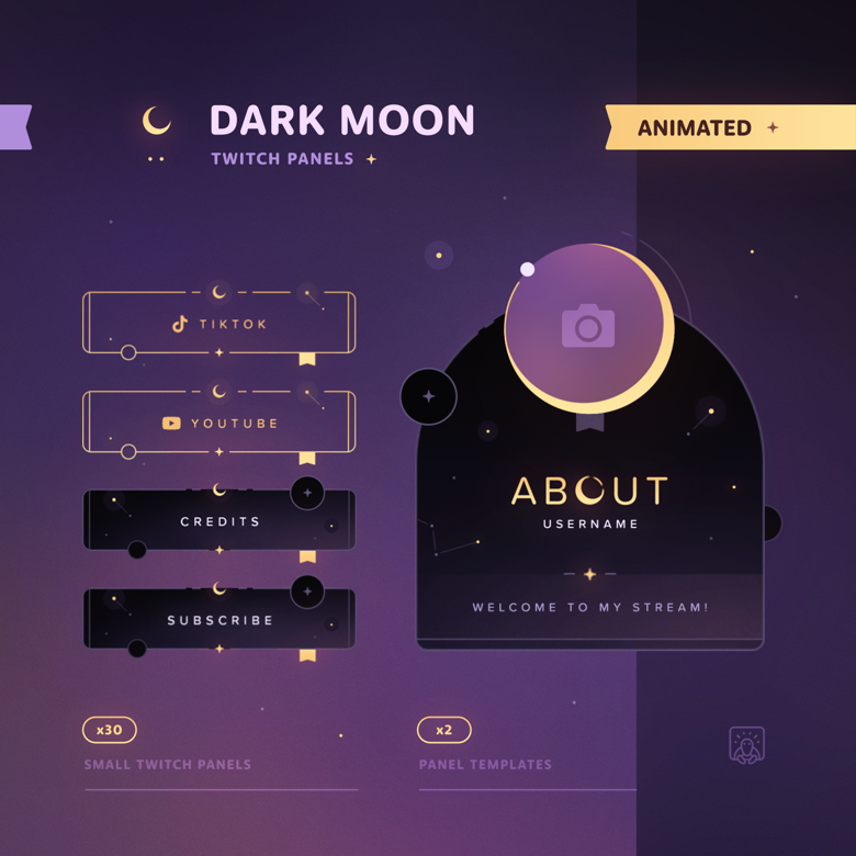 Dark Moon: Twitch Panels - Melonturtle's Ko-fi Shop - Ko-fi ️ Where ...