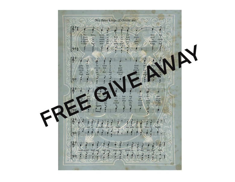 Jpg - Free, 1 Christmas Carol Music Sheet - Well Loved Journals's Ko-fi 