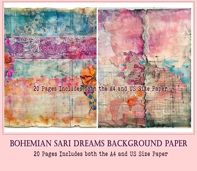 Boho Junk Journal Paper | Junk Journal Kit | Printable Journal Pages ...