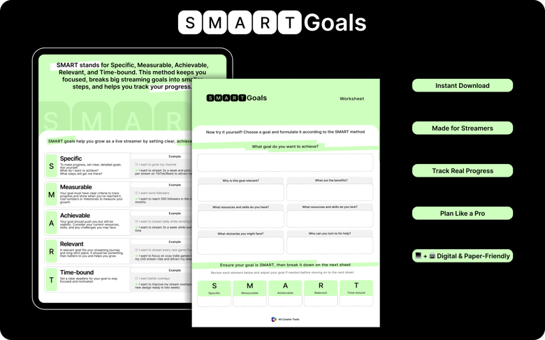 SMART Goal Planner for Live Streamers