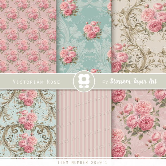 Victorian Digital Paper, Shabby Rose Digital Paper Pack, Floral ...