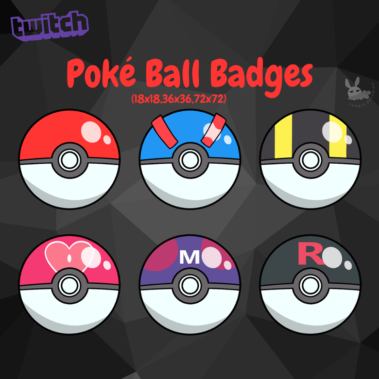 Poké Ball Badges - Zombie_Dreaming's Ko-fi Shop - Ko-fi ️ Where ...