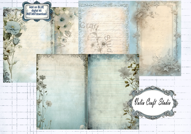 Members' freebie. Blue neutral add on pages digital kit, instant ...