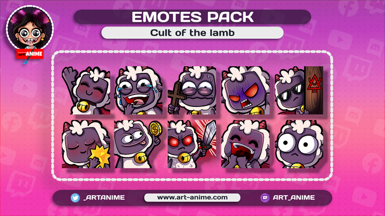 Cult of the Lamb Animated Emote for Twitch/Discord | Discord Sticker |  Stream Emote